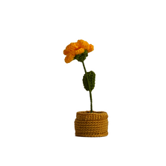 Crochet Rose Pot Yellow