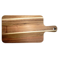 Wooden cutting board with a handle