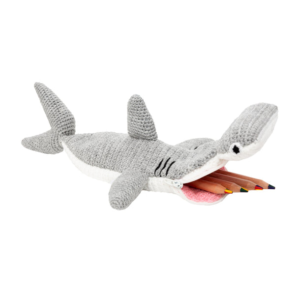 Shark pencil case sales