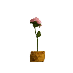 Crochet Rose Pot Light Pink