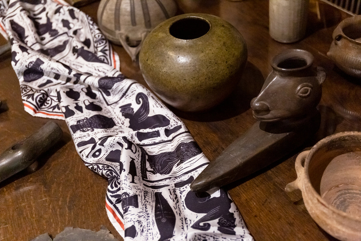 Freud's Study Long Silk Scarf by Rory Hutton