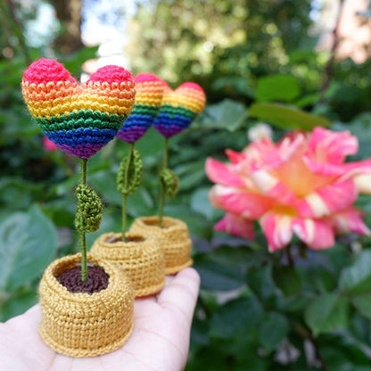 Pride Crocheted Flowers in Freud's Garden