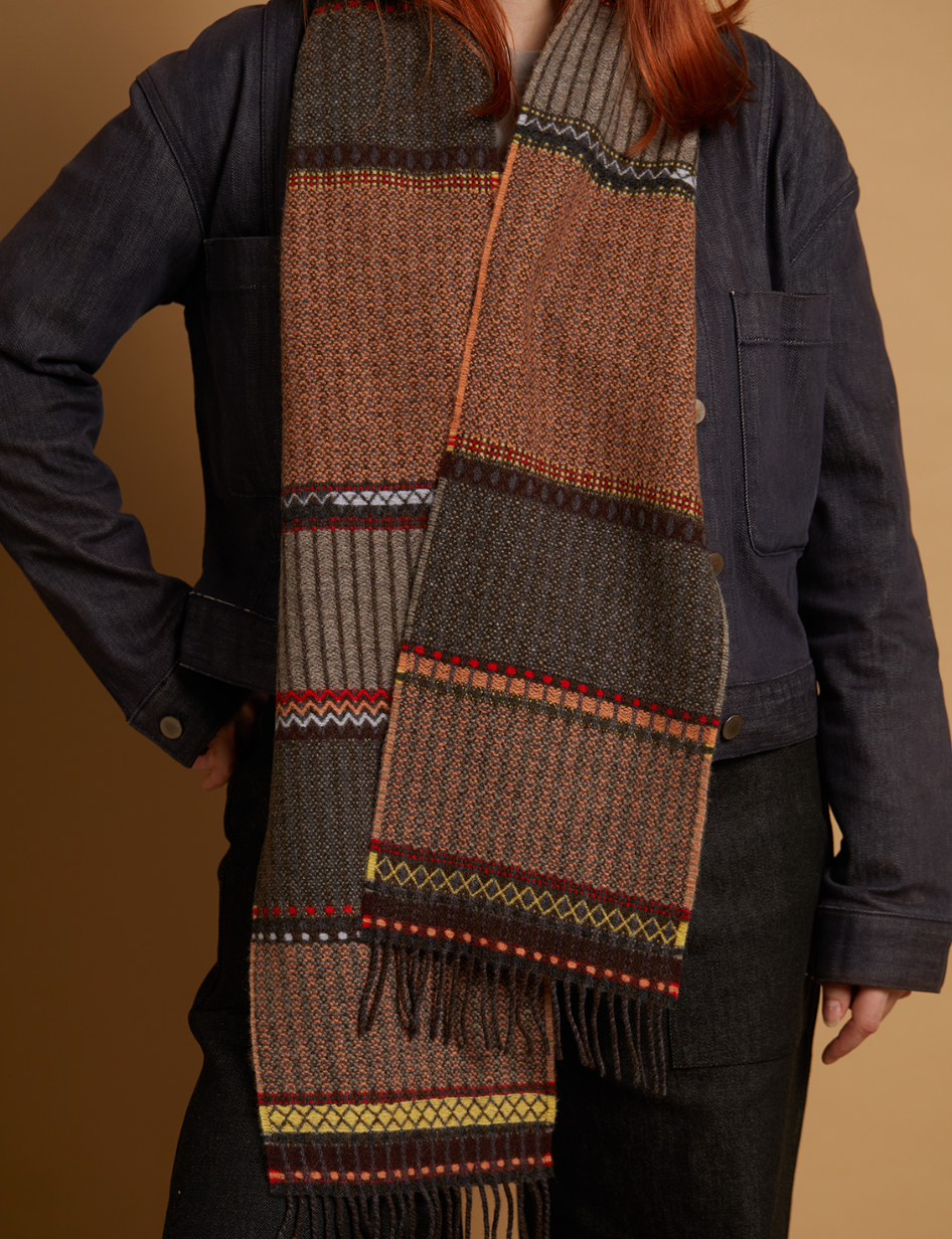 Wallace and Sewell Merino Lambswool Cassia Vole Scarf