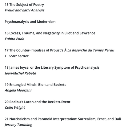 Bloomsbury Handbook to Literature and Psychoanalysis - ed. by Jeremy Tambling
