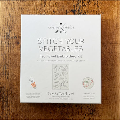 Stitch Your Own Vegetable Tea Towel