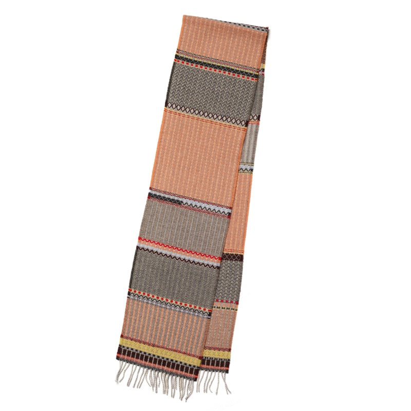 Wallace and Sewell Merino Lambswool Cassia Peach Scarf