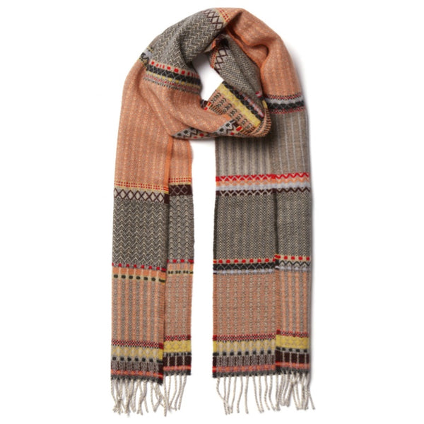 Wallace and Sewell Merino Lambswool Cassia Peach Scarf