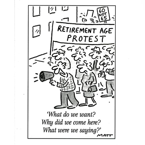 Retirement Age Protest - Matt (greeting card)