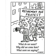 Retirement Age Protest (greeting card)