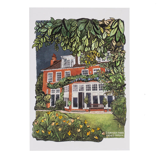 Sigmund and Anna Freud's Garden Greeting Card