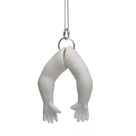 White Porcelain Pendant Doll's Arms by Martha Todd
