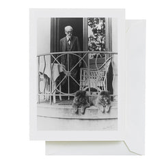 Greeting Card: Freud with his dogs