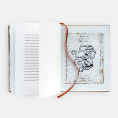 Succubations & Incubations - Antonin Artaud. Image of the artworks featured in the book, with a silk bookmark attached to the book.