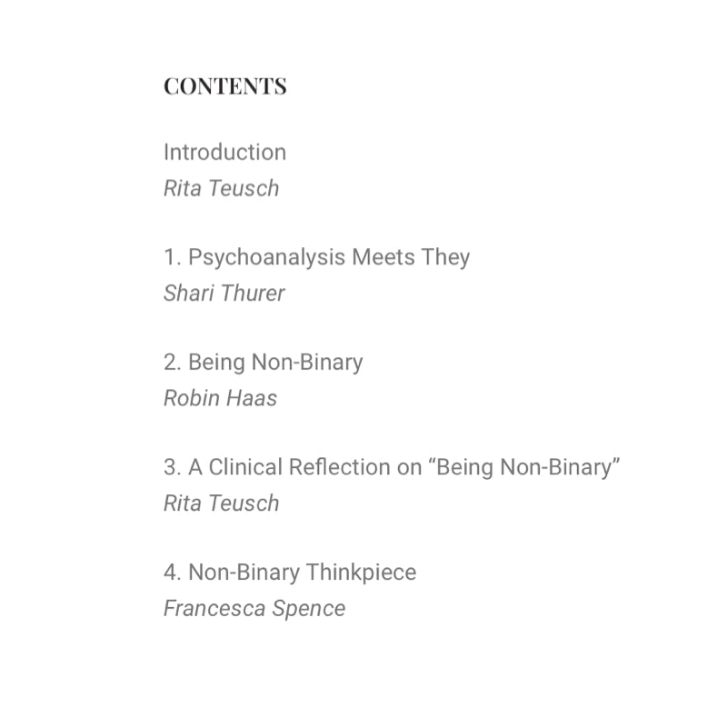 Beyond the Binary: Essays on Gender - ed. Shari Thurer