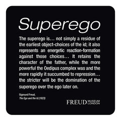 Id, Ego, Superego, Diagram coaster set; Superego - Freud Museum London