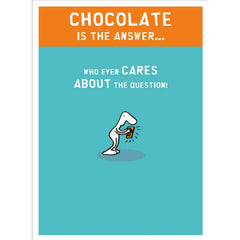 Chocolate is the answer  - Harold's Planet greeting card