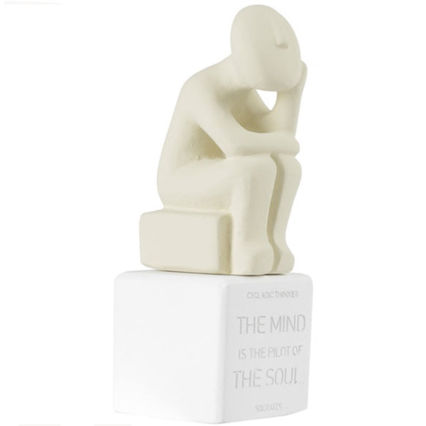 Cycladic Thinker Ceramic Figurine
