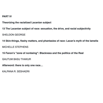 Lacan and Race  Racism, Identity, and Psychoanalytic Theory - ed. Sheldon George and Derek Hook