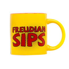 Yellow Freudian Sips Mug: When you say one thing but mean your mother