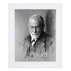 Portrait of Sigmund Freud by Ferdinand Schmutzer in black and white (print)