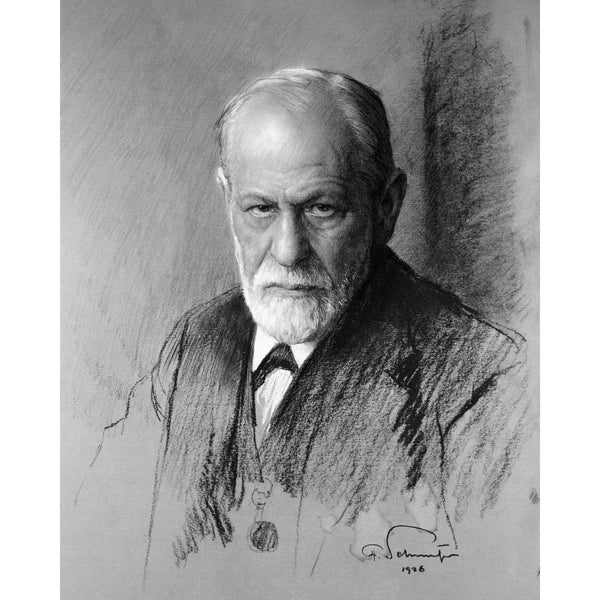 Portrait of Sigmund Freud by Ferdinand Schmutzer in black and white (print)