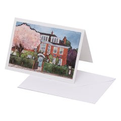 The Home of Sigmund and Anna Freud with Plum Tree Greeting Card