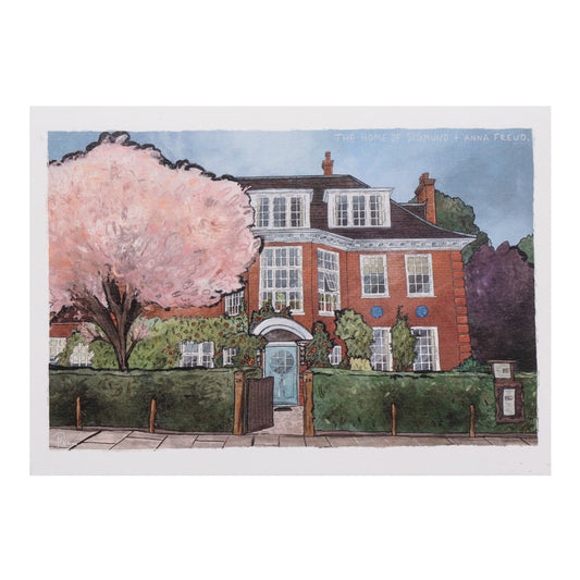 The Home of Sigmund and Anna Freud with Plum Tree Greeting Card