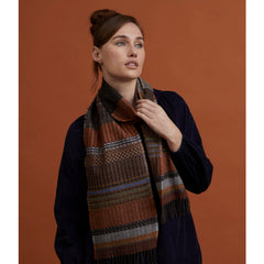 Wallace and Sewell Merino Lambswool Wainscot Rust Scarf