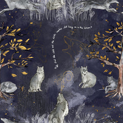 Wolf Man Silk Scarf - based on artwork by Portia Graves