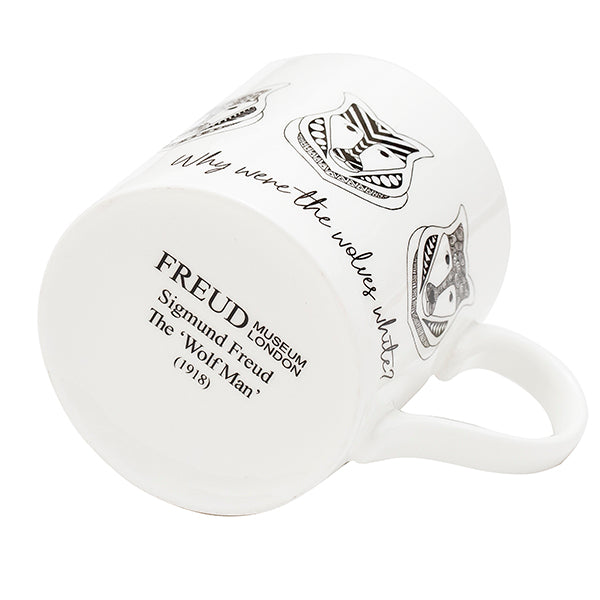 Why were the wolves white? A ceramic Wolf Man Mug. Freud Museum London.