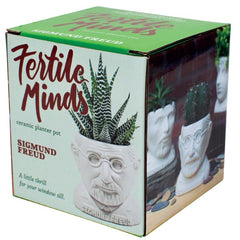 Box for Fertile Minds's Sigmund Freud sculpture as a Ceramic Planter for a mini cactus (not sold with cactus) - by the unemployed philosopher's guild